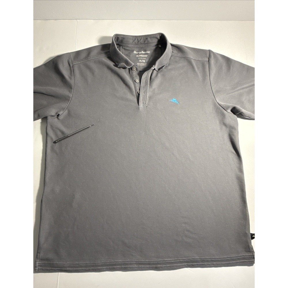 Men's Tommy Bahama Island Zone Supima Grey Polo Size XL